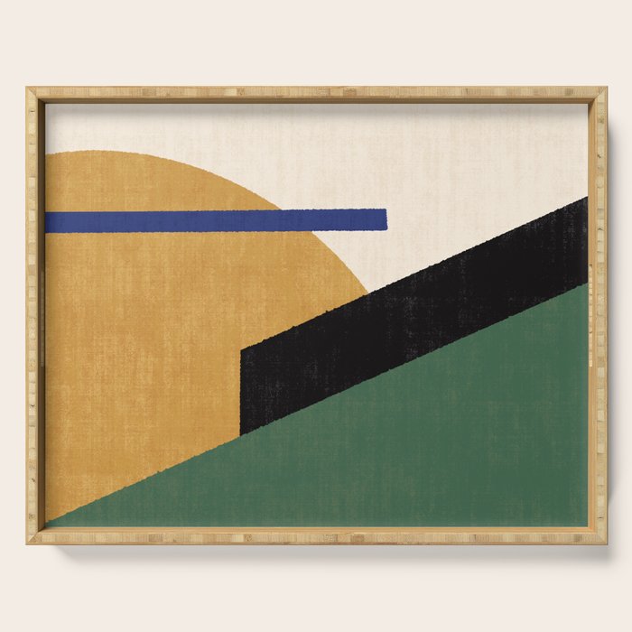 Geometric Compo 1 Filet Landscape - green Serving Tray Gallery Image 1