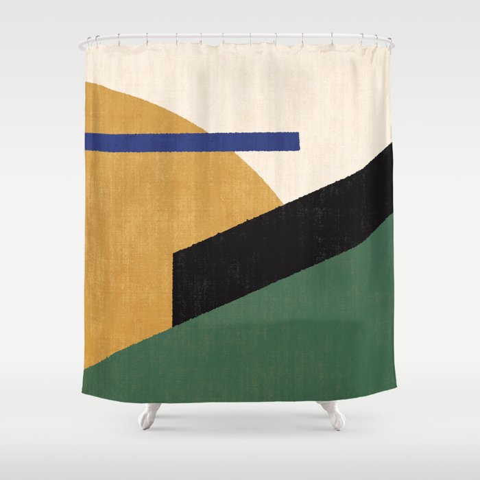 Geometric Compo 1 Filet Landscape - green Shower Curtain Gallery Image 1