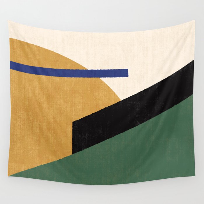 Geometric Compo 1 Filet Landscape - green Wall Tapestry Gallery Image 1
