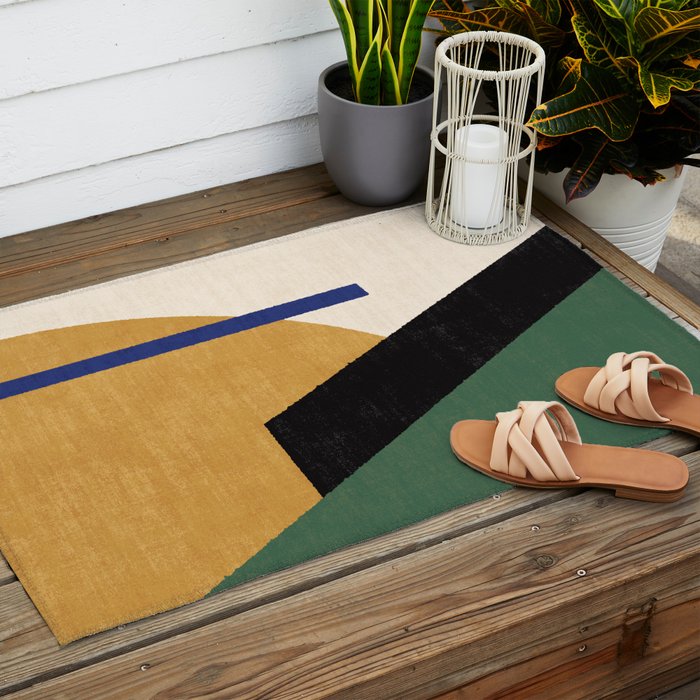 Geometric Compo 1 Filet Landscape - green Outdoor Rug Gallery Image 2