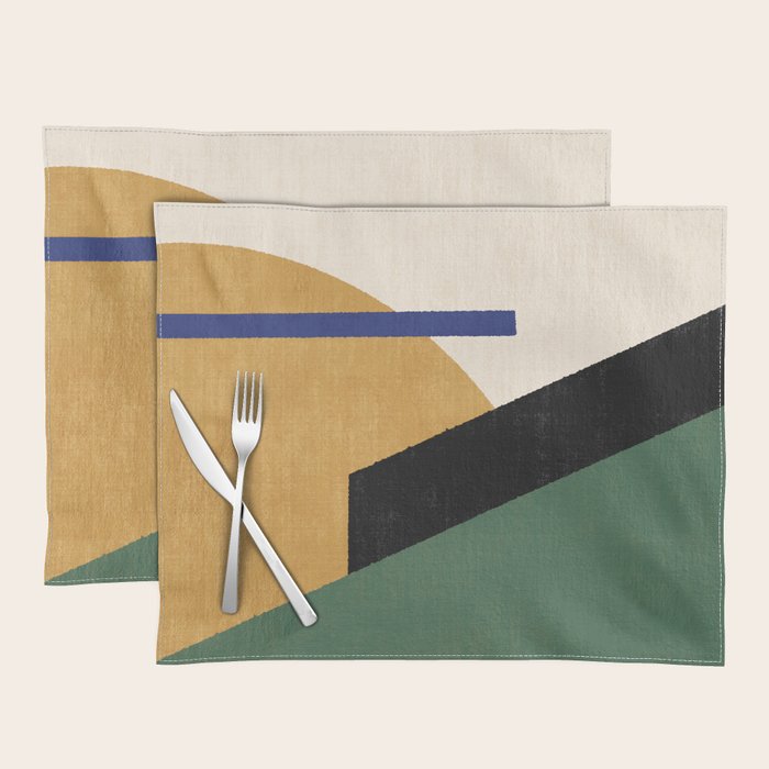 Geometric Compo 1 Filet Landscape - green Placemat Gallery Image 1