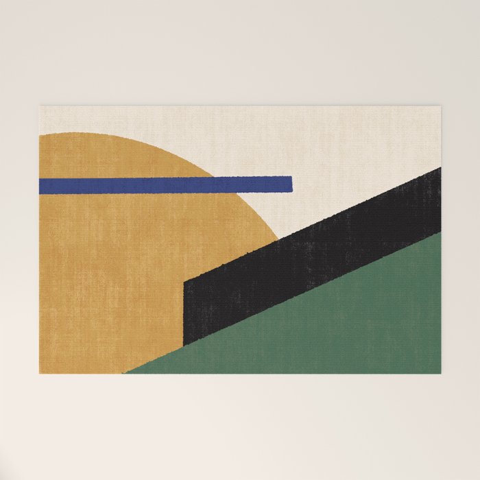 Geometric Compo 1 Filet Landscape - green Welcome Mat Gallery Image 1