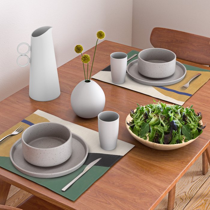 Geometric Compo 1 Filet Landscape - green Placemat Gallery Image 2