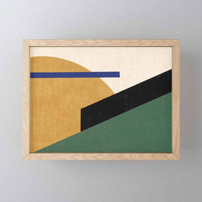 Geometric Compo 1 Filet Landscape - green Mini Art Print Gallery Image 1