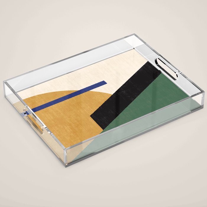 Geometric Compo 1 Filet Landscape - green Acrylic Tray Gallery Image 1
