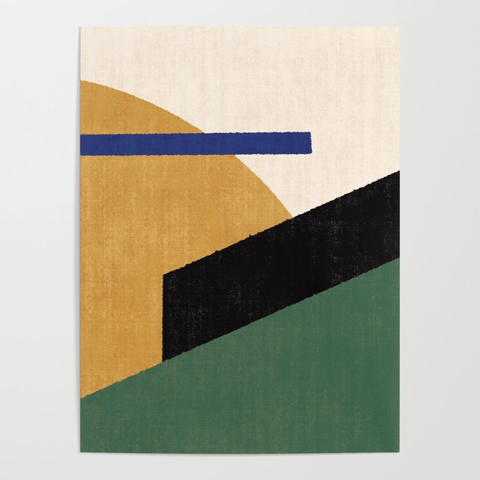 Geometric Compo 1 Filet Landscape - green Poster Gallery Image 4