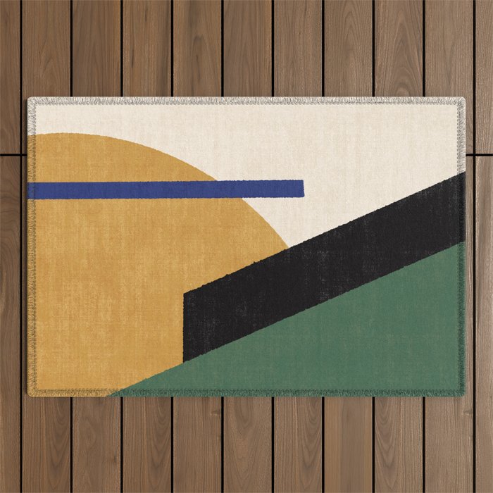 Geometric Compo 1 Filet Landscape - green Outdoor Rug Gallery Image 1