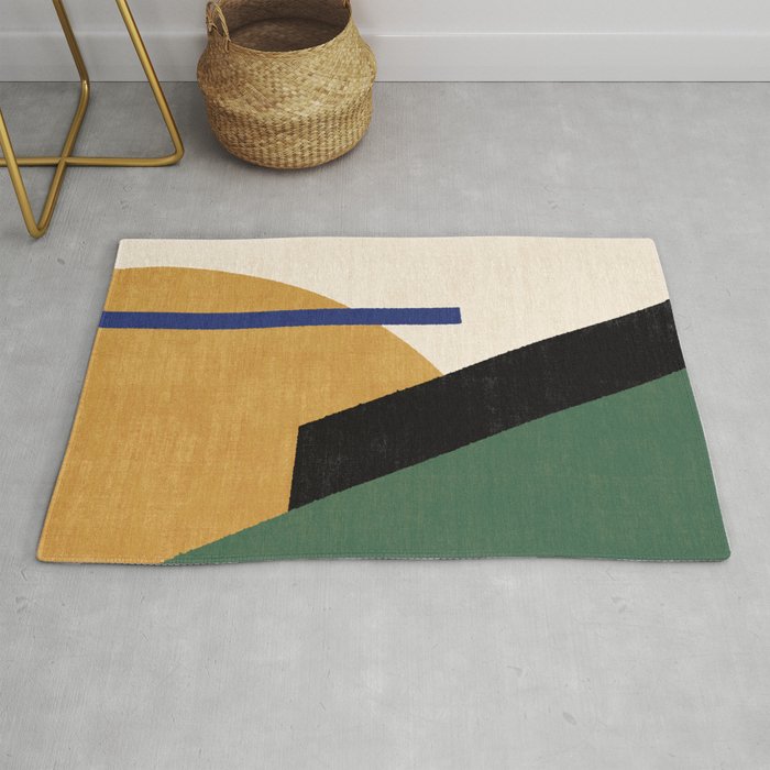 Geometric Compo 1 Filet Landscape - green Rug Gallery Image 1