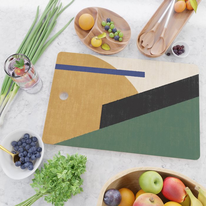 Geometric Compo 1 Filet Landscape - green Cutting Board Gallery Image 2