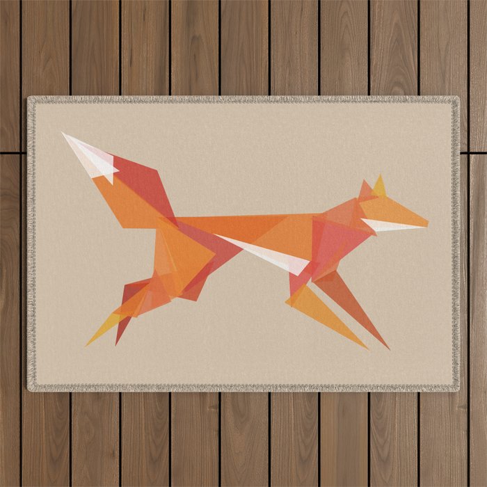 Fractal geometric fox Outdoor Rug Gallery Image 1