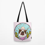 Cowboy Dog- Crimson Boston Tote Bag Gallery Image 2