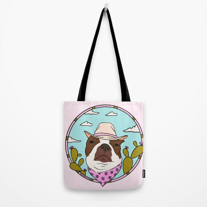 Cowboy Dog- Crimson Boston Tote Bag Gallery Image 2