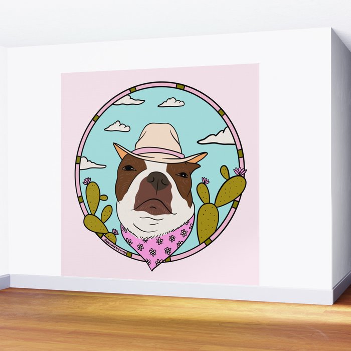 Cowboy Dog- Crimson Boston Wall Mural Gallery Image 2