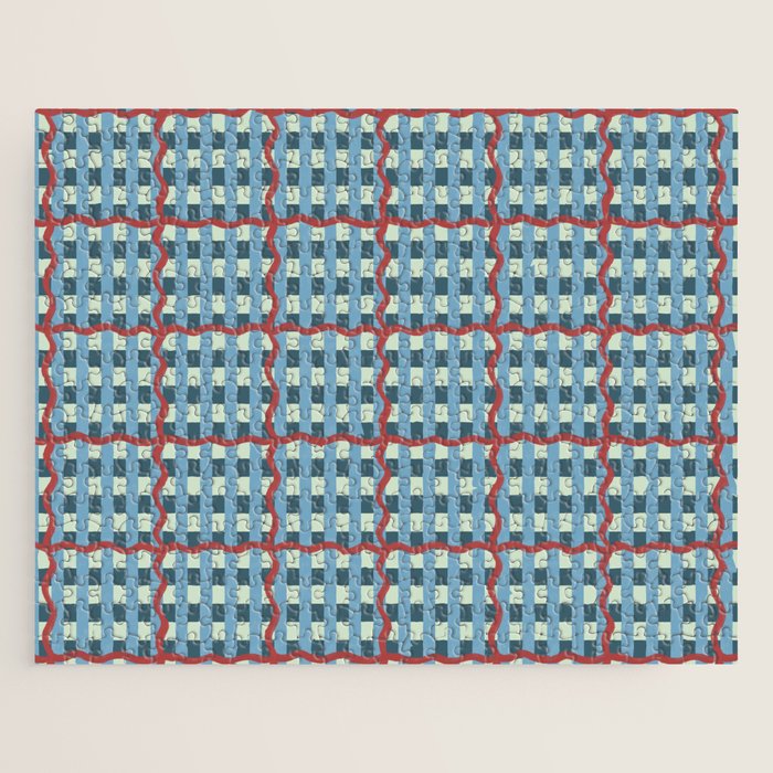 Nautical Rustic Plaid Jigsaw Puzzle Gallery Image 1