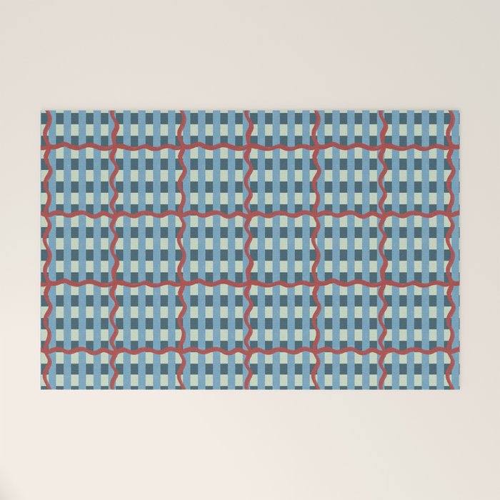 Nautical Rustic Plaid Welcome Mat Gallery Image 1