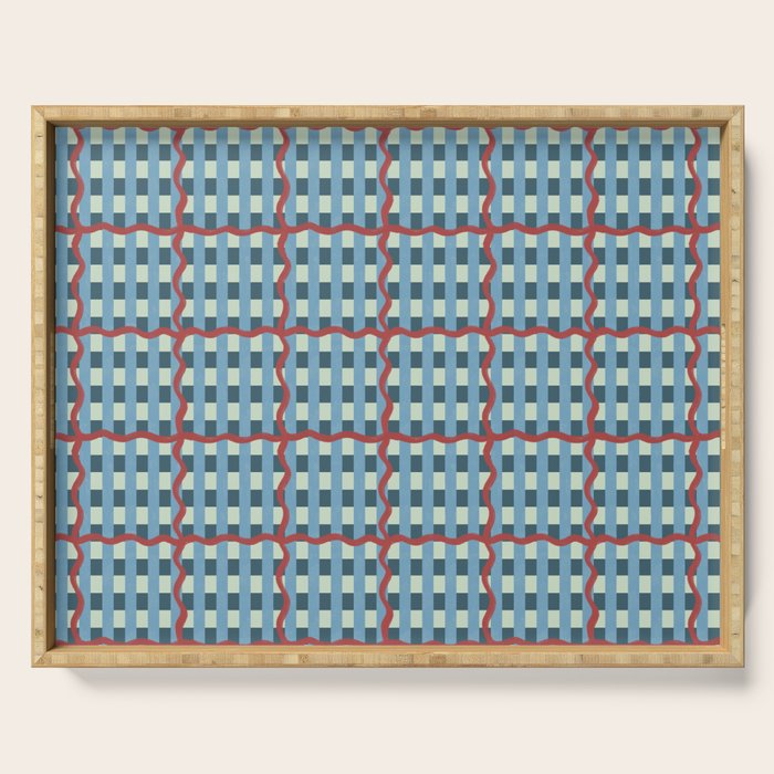 Nautical Rustic Plaid Serving Tray Gallery Image 1