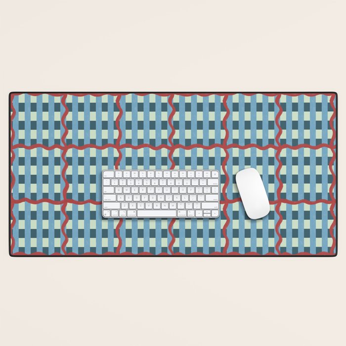 Nautical Rustic Plaid Desk Mat Gallery Image 1