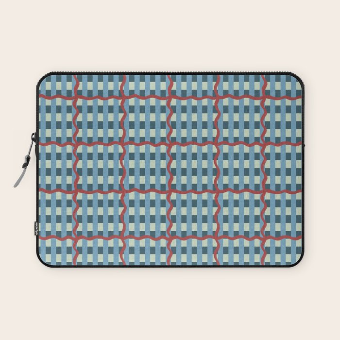 Nautical Rustic Plaid Laptop Sleeve Gallery Image 1