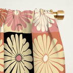 Retro Flowers Check Pattern XXVI Window Curtain Gallery Image 2