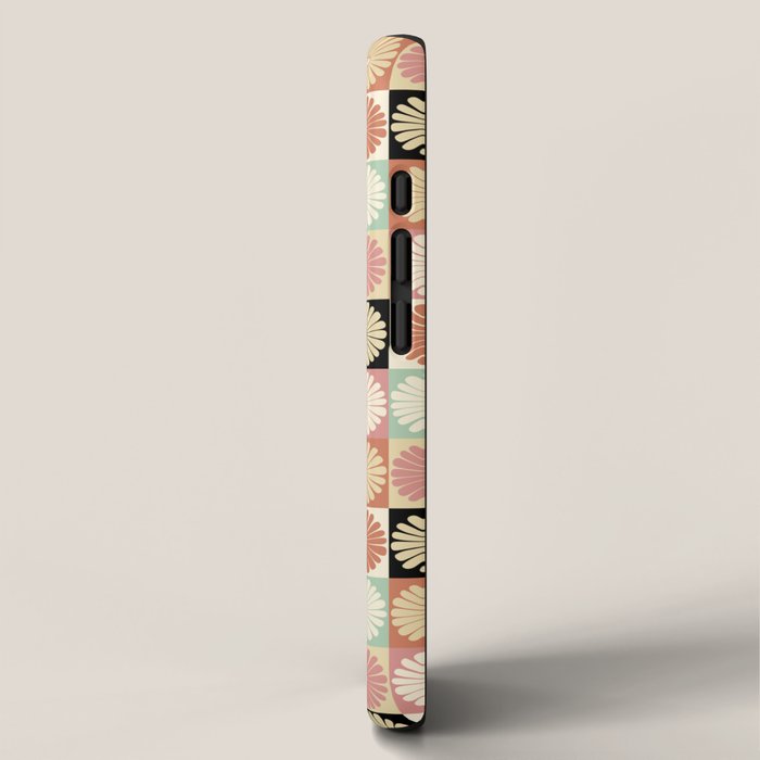 Retro Flowers Check Pattern XXVI iPhone Case Gallery Image 2