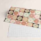 Retro Flowers Check Pattern XXVI Wrapping Paper Gallery Image 2