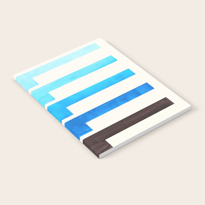 Blue Baby Blue Watercolor Minimalist Geometric Zig Zag Lightning Bolt Pattern Notebook Gallery Image 2