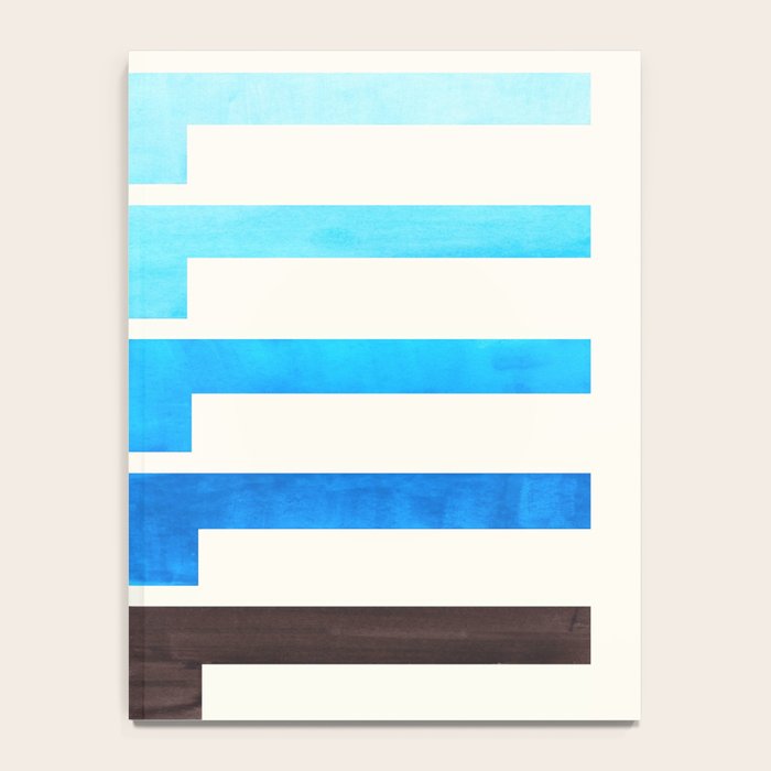 Blue Baby Blue Watercolor Minimalist Geometric Zig Zag Lightning Bolt Pattern Notebook Gallery Image 4
