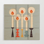 Festive Candles Wood Wall Art Gallery Image 1