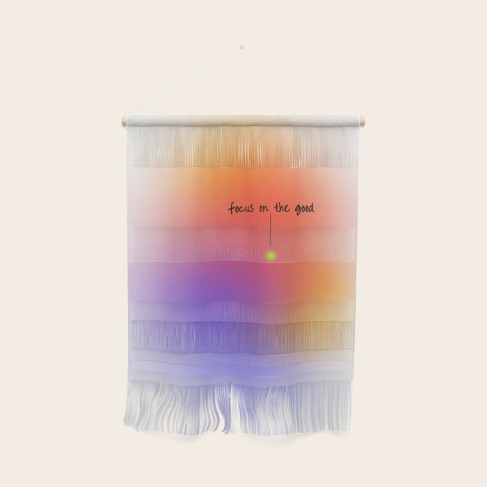 Focus On The Good: Aura-Gradient-Quote-Decor Wall Hanging Gallery Image 1