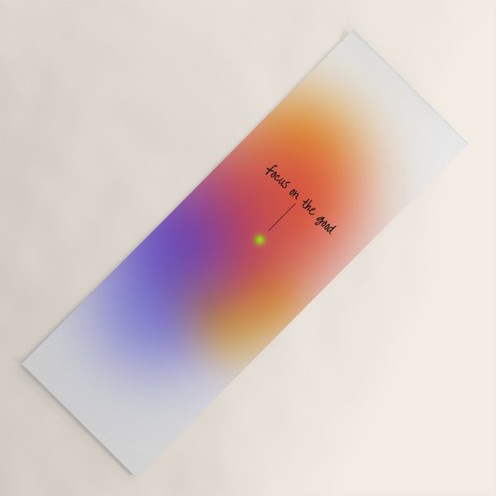 Focus On The Good: Aura-Gradient-Quote-Decor Yoga Mat Gallery Image 1
