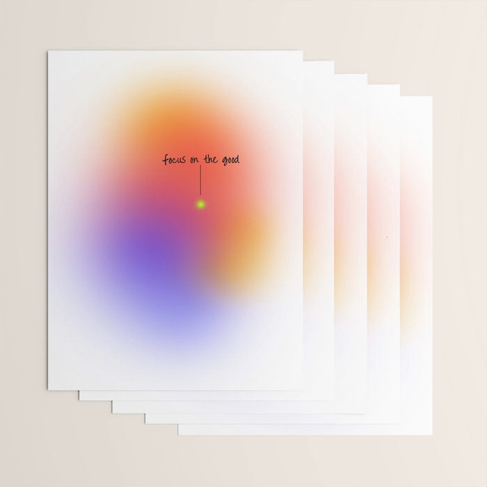 Focus On The Good: Aura-Gradient-Quote-Decor Wrapping Paper Gallery Image 3