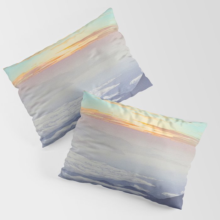 Sea of Clouds (Unkai, Ho-o-San) Hiroshi Yoshida Modern Japanese Woodblock Print Pillow Sham Gallery Image 3