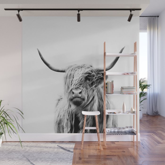 portrait of a highland cow Wall Mural Gallery Image 1