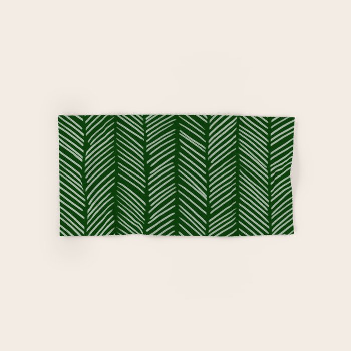 Forest Green Herringbone Bath Towel Gallery Image 1