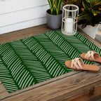 Forest Green Herringbone Outdoor Rug Gallery Image 2
