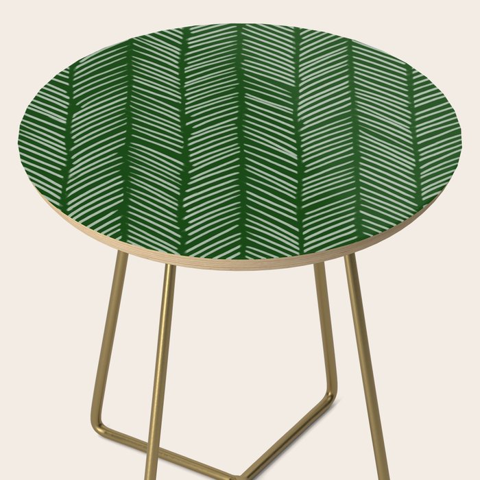 Forest Green Herringbone Side Table Gallery Image 2