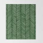 Forest Green Herringbone Throw Blanket Gallery Image 2