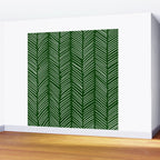 Forest Green Herringbone Wall Mural Gallery Image 2
