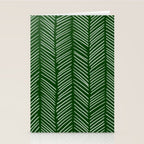 Forest Green Herringbone Stationery Card Gallery Image 2