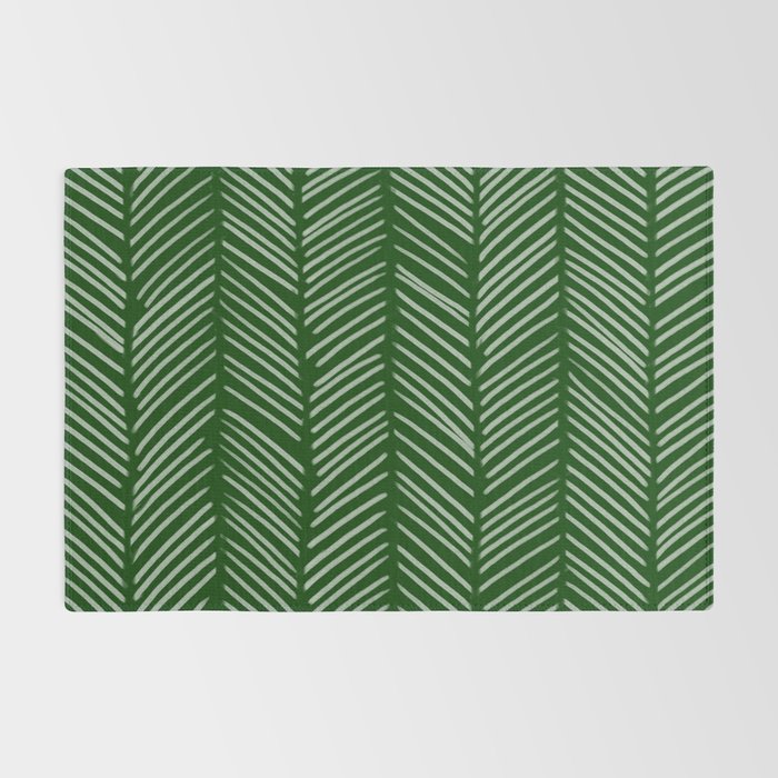 Forest Green Herringbone Rug Gallery Image 2
