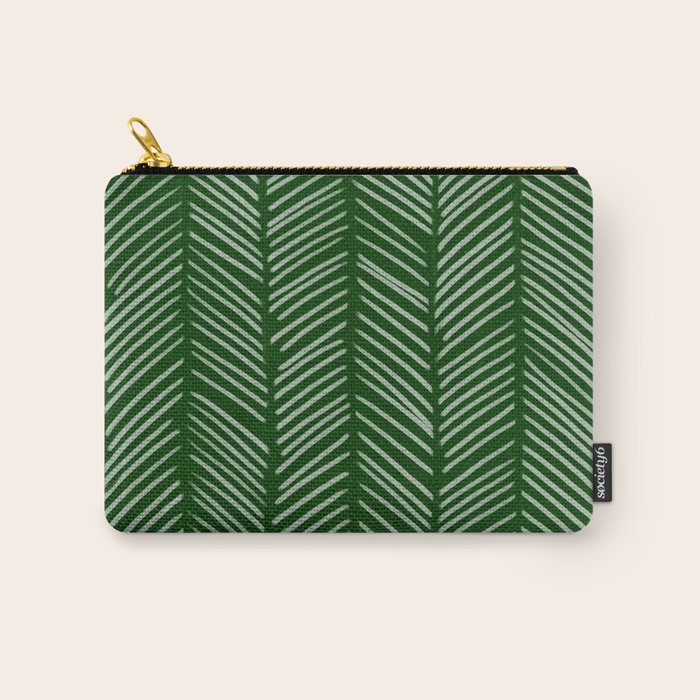 Forest Green Herringbone Carry All Pouch Gallery Image 1
