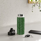 Forest Green Herringbone Water Bottle Gallery Image 4