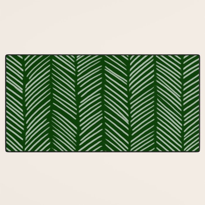 Forest Green Herringbone Desk Mat Gallery Image 3