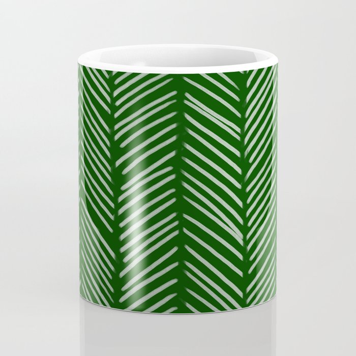 Forest Green Herringbone Coffee Mug Gallery Image 4