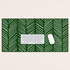 Forest Green Herringbone Desk Mat Gallery Image 1