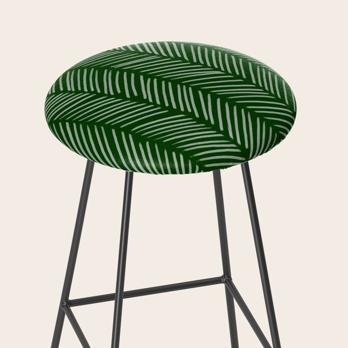 Forest Green Herringbone Stool Gallery Image 2
