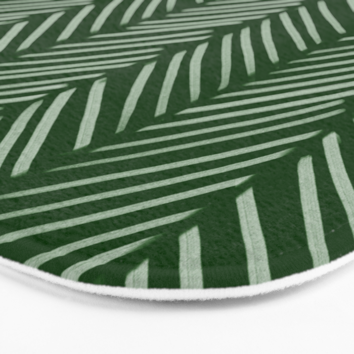 Forest Green Herringbone Bath Mat Gallery Image 3
