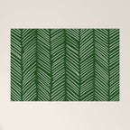 Forest Green Herringbone Welcome Mat Gallery Image 1
