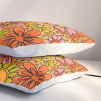 Groovy Flowers in Orange Pillow Sham Gallery Image 3
