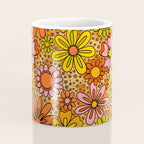 Groovy Flowers in Orange Coffee Mug Gallery Image 4
